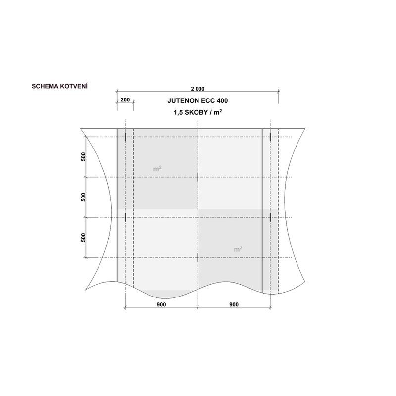 JUTENON  ECC kokosová sítˇ 2x50m (400g/m2)