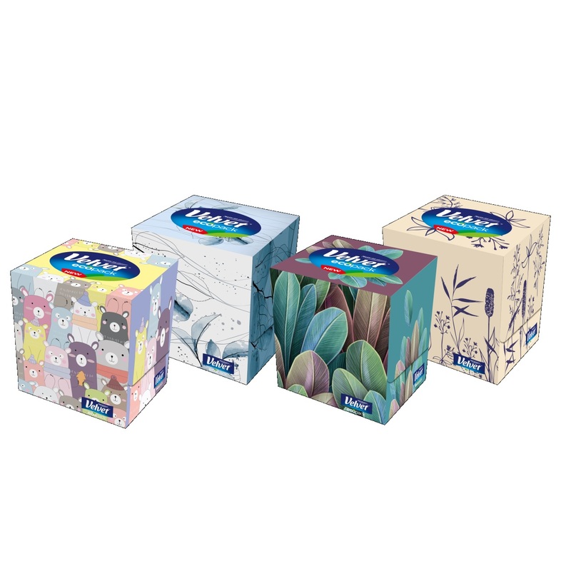Kapesníčky Velvet CUBE 3 vr. 56ks